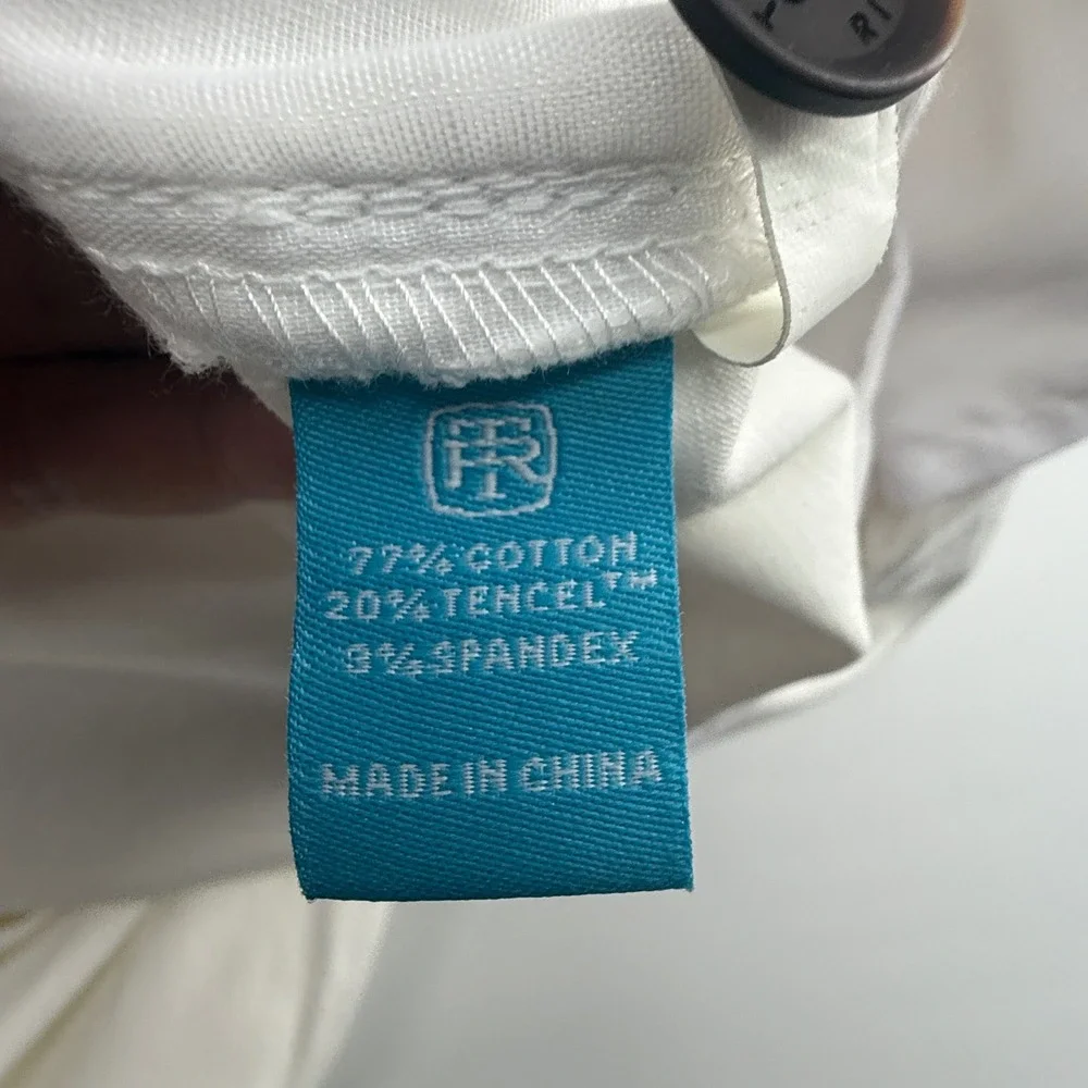 Tori Richard Monte Carlo Chino Pants Mens 42 White Sand Cotton Tencel 1856-MM90
